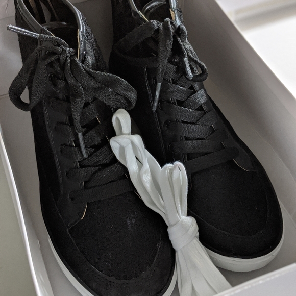 NWB Black Lace Hightops - Picture 3 of 6